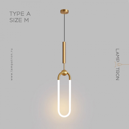 Подвесной светильник Lampatron FINNUR, Тип A. Размер M. Цвет Латунь. Трехцветный свет