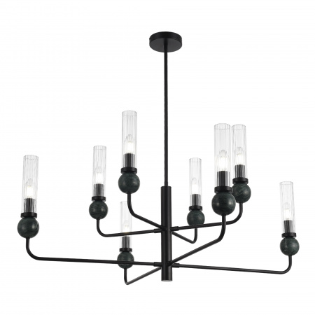 ST LUCE SL1244.403.08 Светильник подвесной ST-Luce черный/прозрачный E14 8*40W МЕДЕА