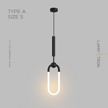Подвесной светильник Lampatron FINNUR, Тип A. Размер S. Цвет Черный. Теплый свет