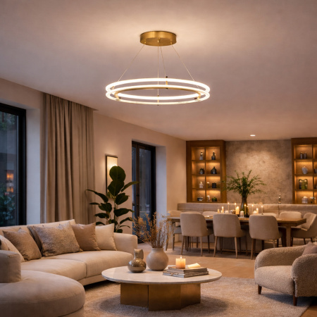 ST LUCE SL6245.213.01 Светильник подвесной ST-Luce золотистый/Прозрачный LED 1*70W 4000K ФЭГИ