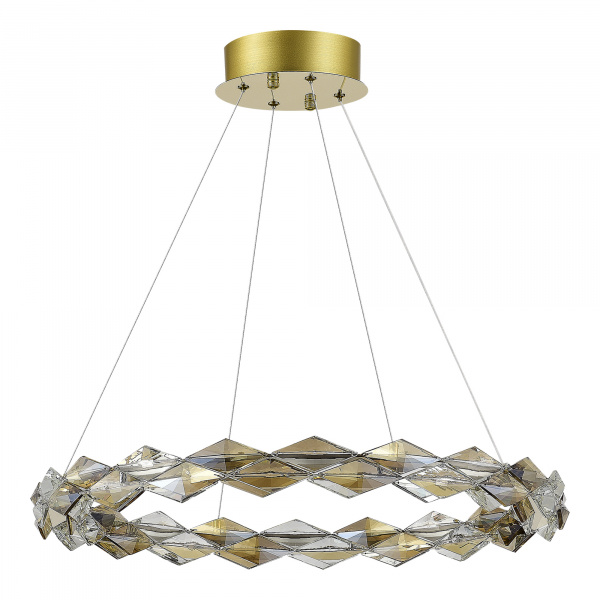 ST LUCE SL6009.203.01 Люстра подвесная ST-Luce Золотистый/Прозрачный,Янтарный LED 1*30W 3000K ДИАМАНТА