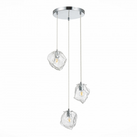 ST LUCE SL1175.103.03 Светильник подвесной ST-Luce Хром/Прозрачный E14 3*40W ПОРТИЧИ