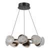 ST LUCE SL6018.203.64 Светильник подвесной ST-Luce черный/ золотистый / прозрачный LED 1*64W 4000K МИСТЕРИ