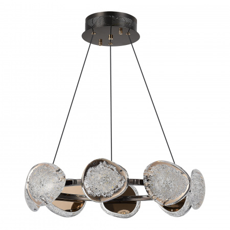 ST LUCE SL6018.203.64 Светильник подвесной ST-Luce черный/ золотистый / прозрачный LED 1*64W 4000K МИСТЕРИ
