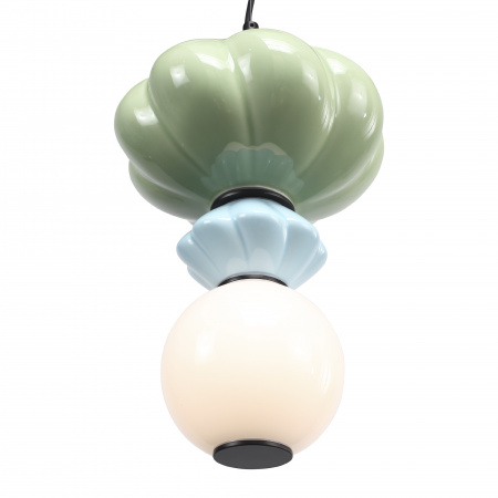 ST LUCE SL6134.403.01 Светильник подвесной ST-Luce черный/зелёный, синий, опаловый LED 1*8W 3000K ФЛОРЕНТИНИ