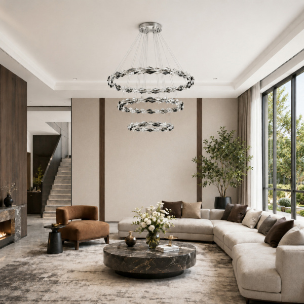 ST LUCE SL6009.103.03 Люстра подвесная ST-Luce Хром/Прозрачно-Дымчатый LED 1*100W 3000K ДИАМАНТА