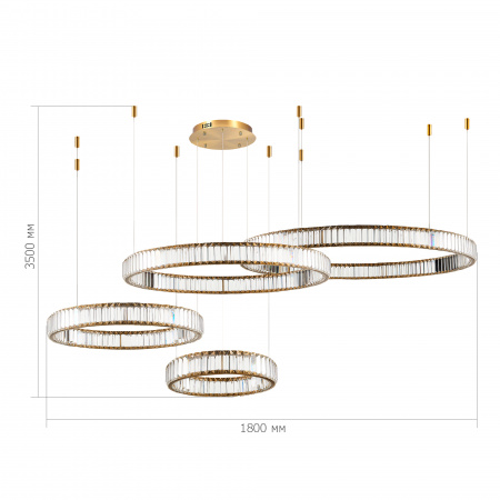 ST LUCE SL1622.303.04 Люстра подвесная ST-Luce Латунь/Прозрачный LED 1*190W 4000K ТИВОЛИ