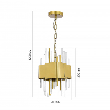 ST LUCE SL1633.203.04 Люстра подвесная ST-Luce Матовое золото/Матовое золото,Прозрачный E14 4*40W ОЛЬВЕРА