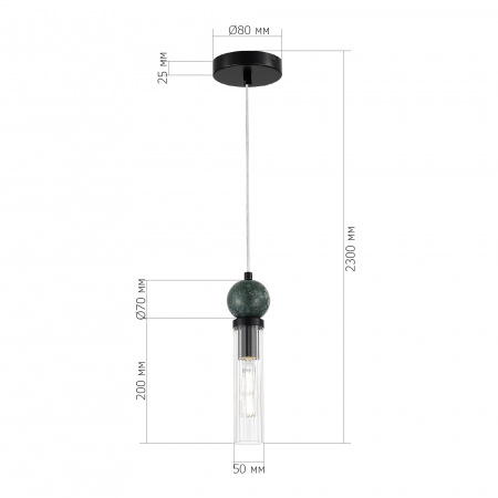 ST LUCE SL1244.403.01 Светильник подвесной ST-Luce черный/прозрачный E14 1*40W МЕДЕА