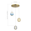 ST LUCE SL1193.303.03 Светильник подвесной ST-Luce Латунь/Янтарный,Дымчатый,Голубой LED 3*11,2W 3000K САММЕР