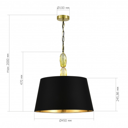 ST LUCE SL1759.303.03 Светильник подвесной ST-Luce Латунь/Черный E27 3*40W ЛИНГОТТИ
